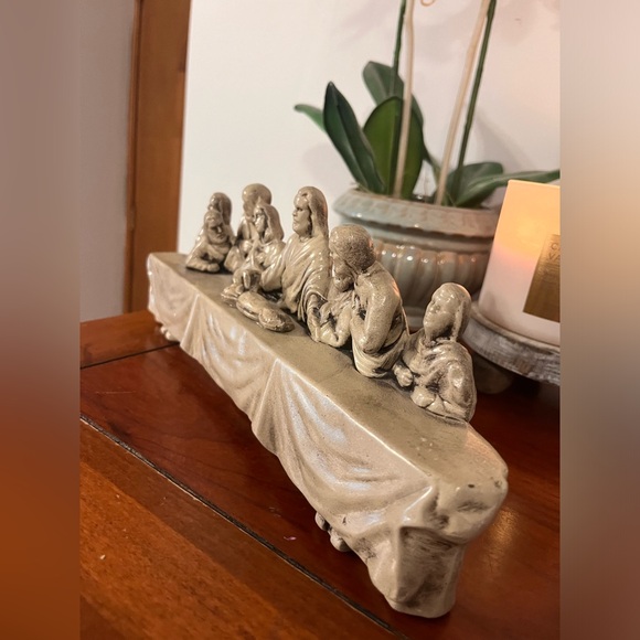 Vintage circa 1960s chalkware art sculpture of the Last Supper/Lords Supper - Picture 2 of 6